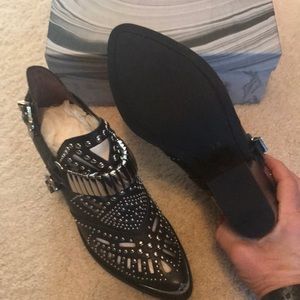 NWOT Jeffrey Campbell Calhoun black silver booties